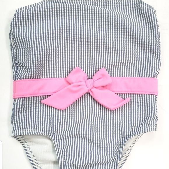 Baby Gap Seersucker Swimsuit 6-12 Months - Picture 2 of 4